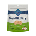Blue Buffalo Health Bars dog biscuit pouch, baked apples and yogurt, with four biscuit pieces