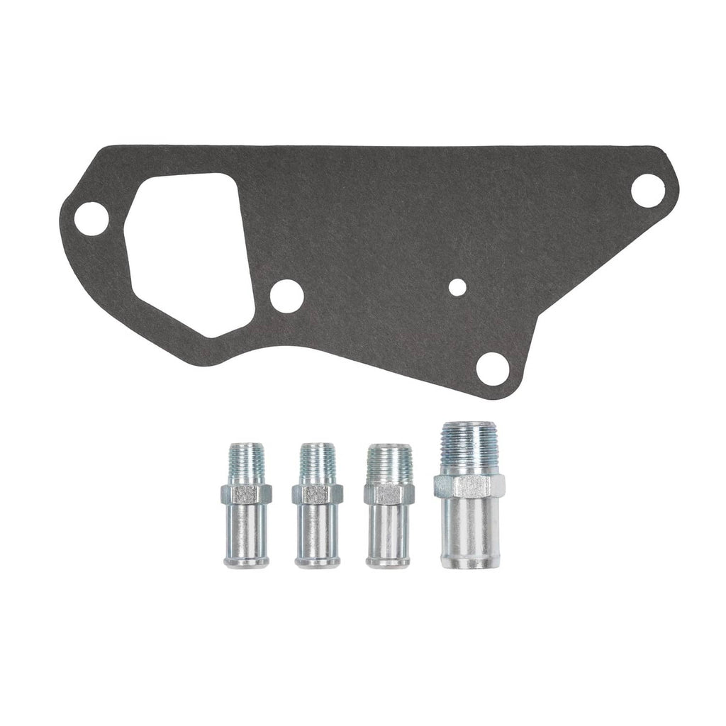 Water pump gasket and hardware set with black gasket sheet and four metal bolts