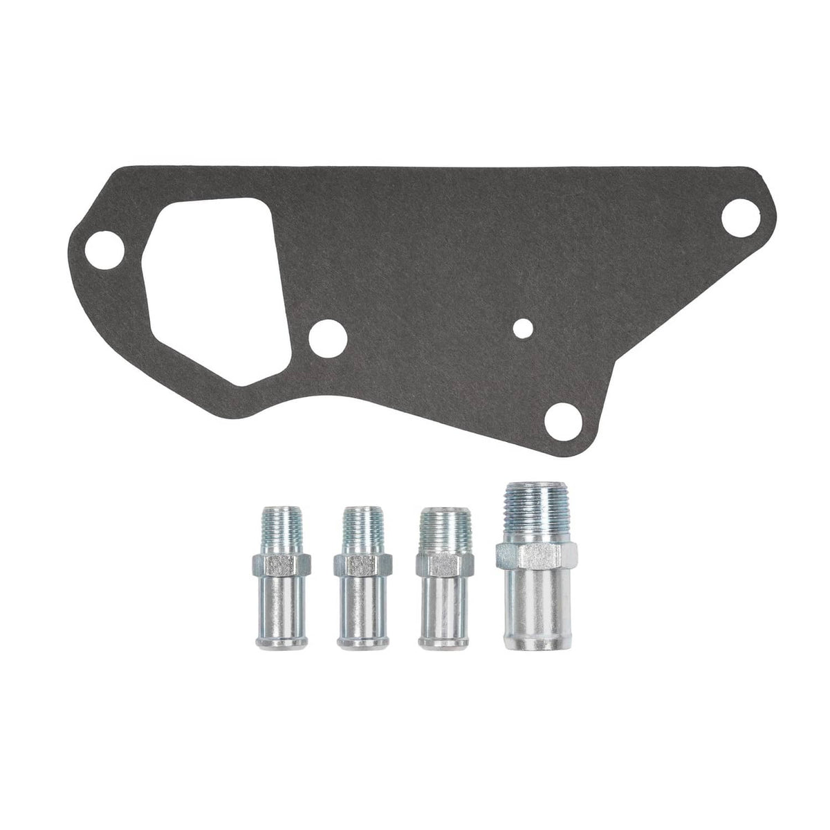 Water pump gasket and hardware set with black gasket sheet and four metal bolts