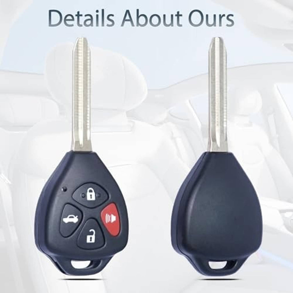 Black key fob shell replacement, backside view with metal key blade