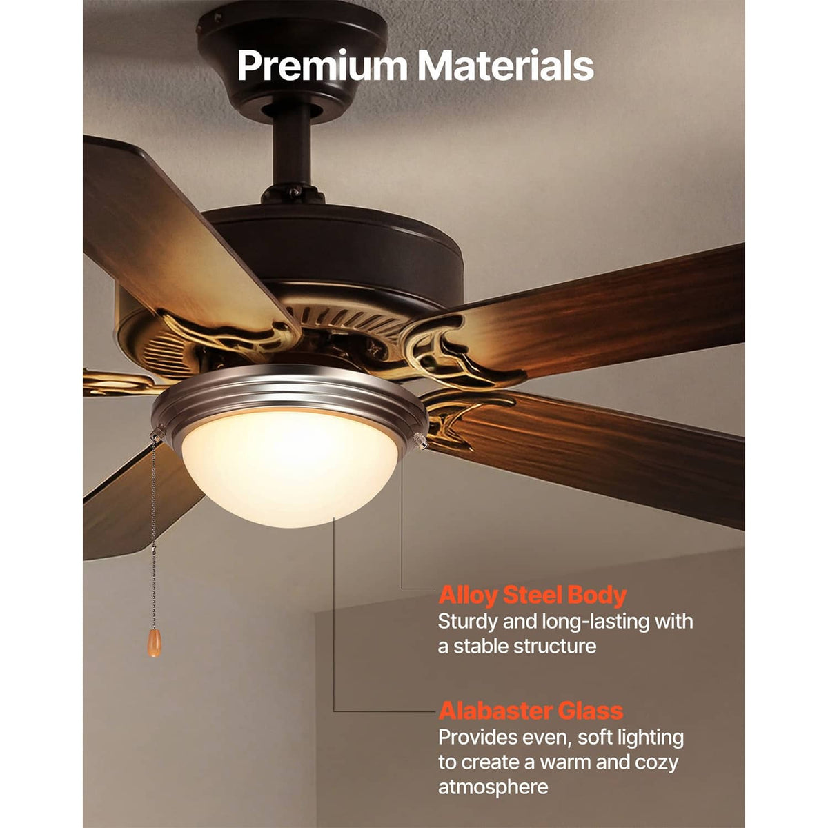 Ceiling fan light kit with frosted glass globe and brushed metal housing