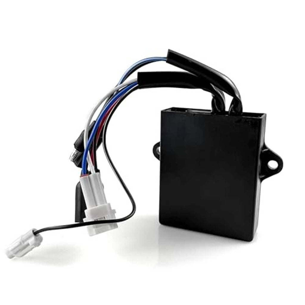 Black CDI ignition box module with wire harness and small connector plug