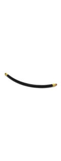 Black flexible air hose with brass end fittings, curved