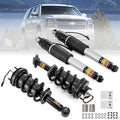 Black and silver front and rear shock strut assembly set with springs and mounting hardware