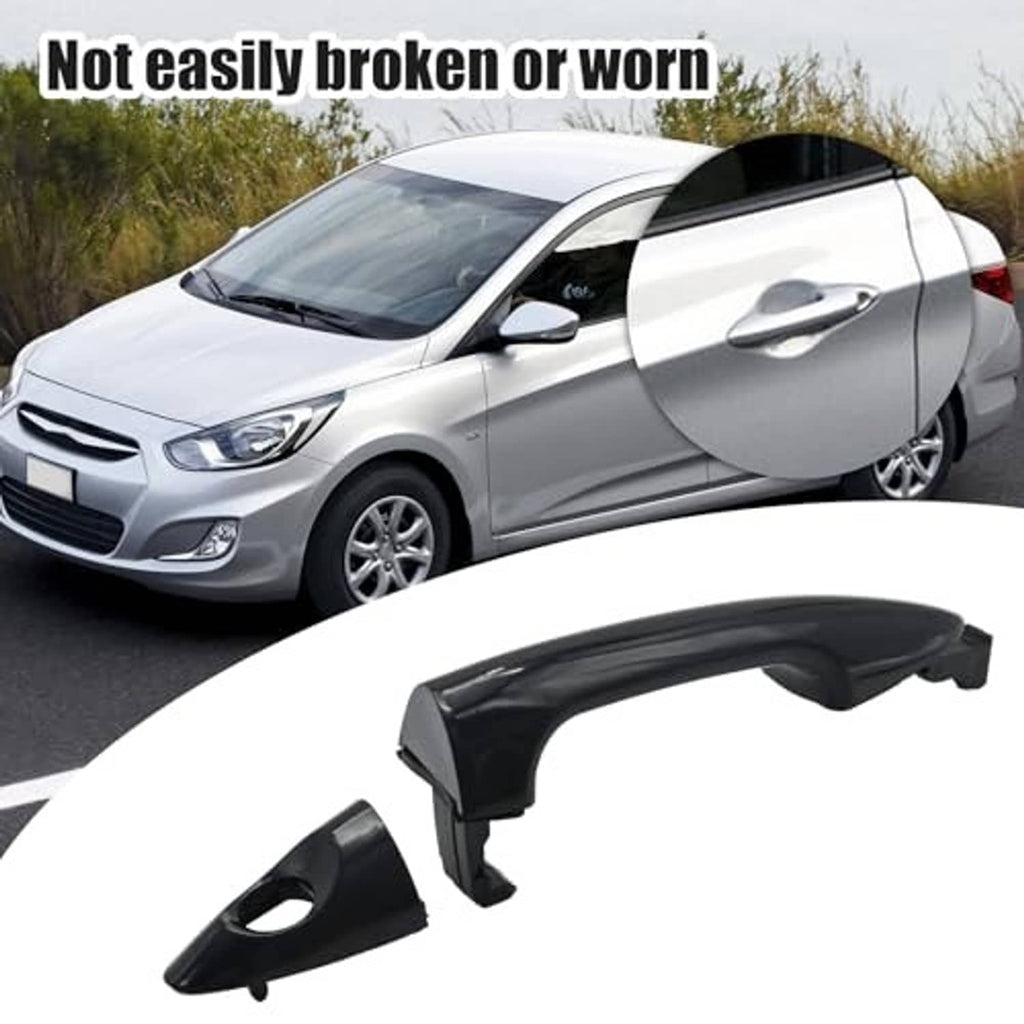 Exterior door handle and insert for front left door, dark black plastic