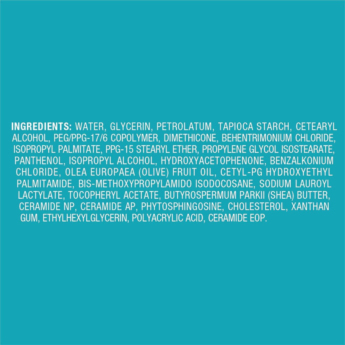 Ingredient list for skin lotion