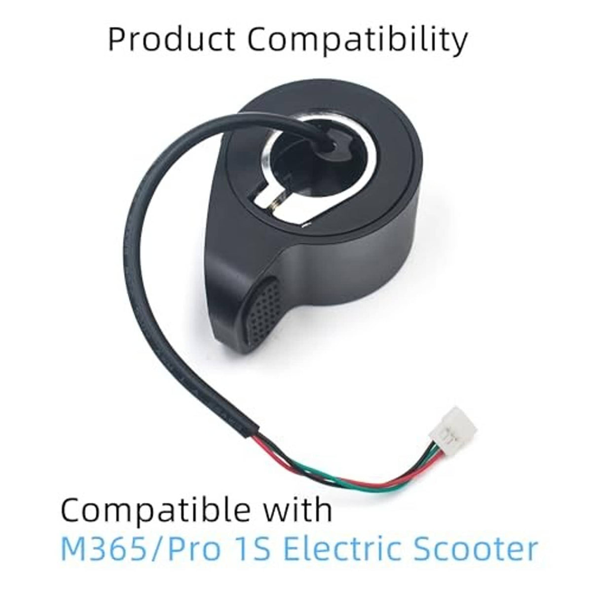 Electric scooter thumb throttle accelerator with wiring plug and metal thumb trigger