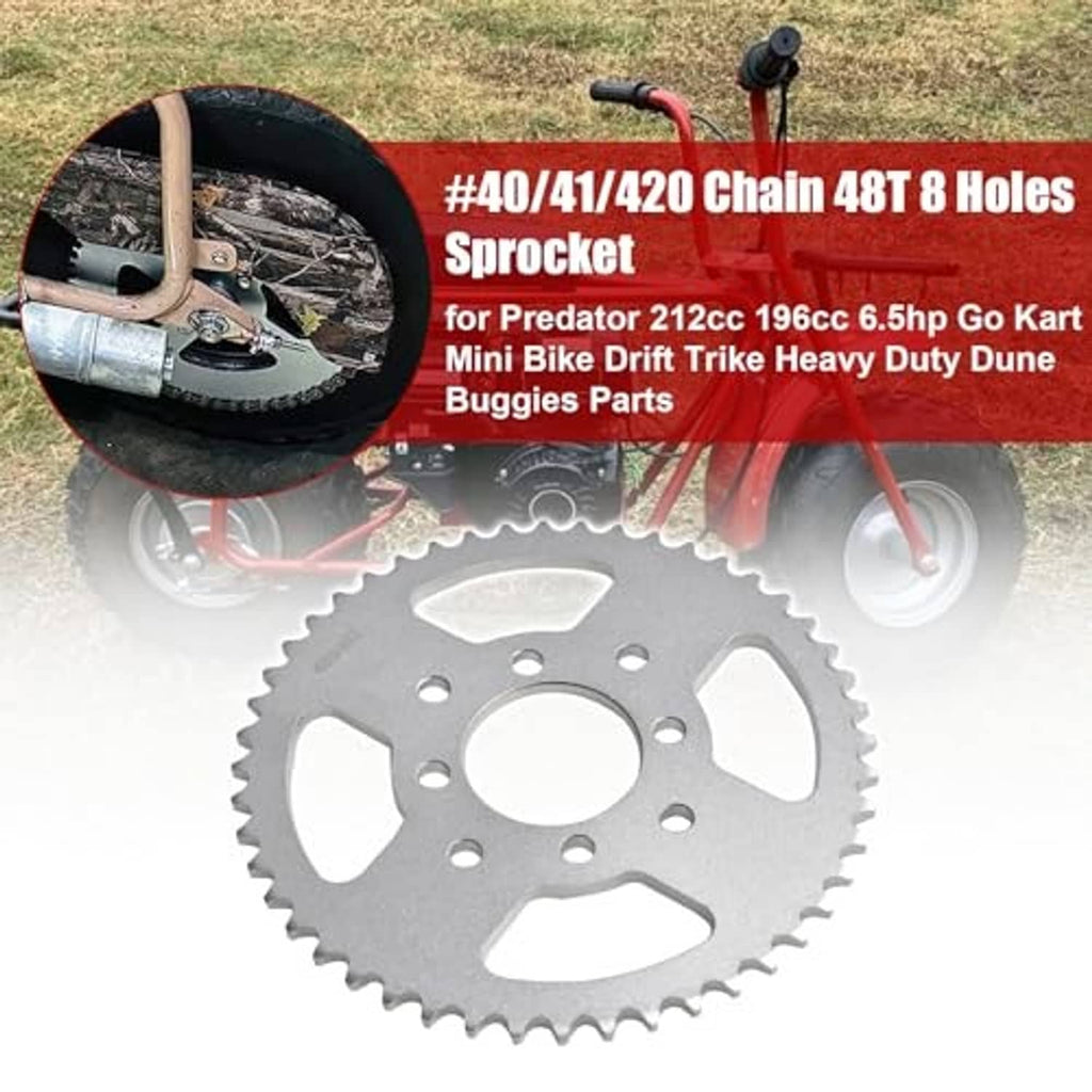 48T steel chain sprocket with 8 mounting holes