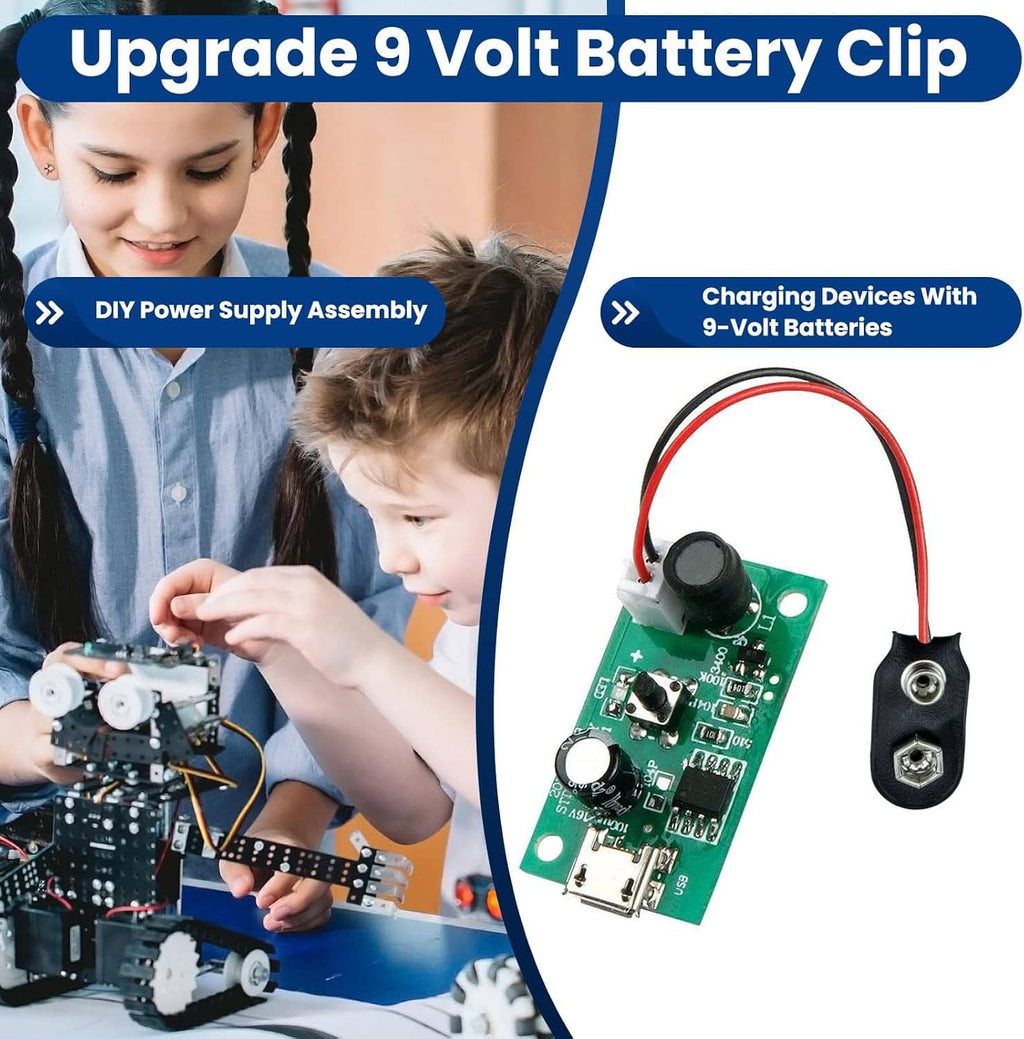 9V battery clip cable with black holder and PH2.0 2-pin plug leads for DIY use