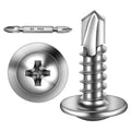 Silver #10 self-tapping screws with truss head and cross recessed drive
