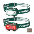 EverBrite kids headlamp 2-pack with green strap; one white-light model, one red-light model