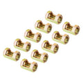 Pack of yellow zinc-coated steel hex coupling nuts, 1/8-27 female thread
