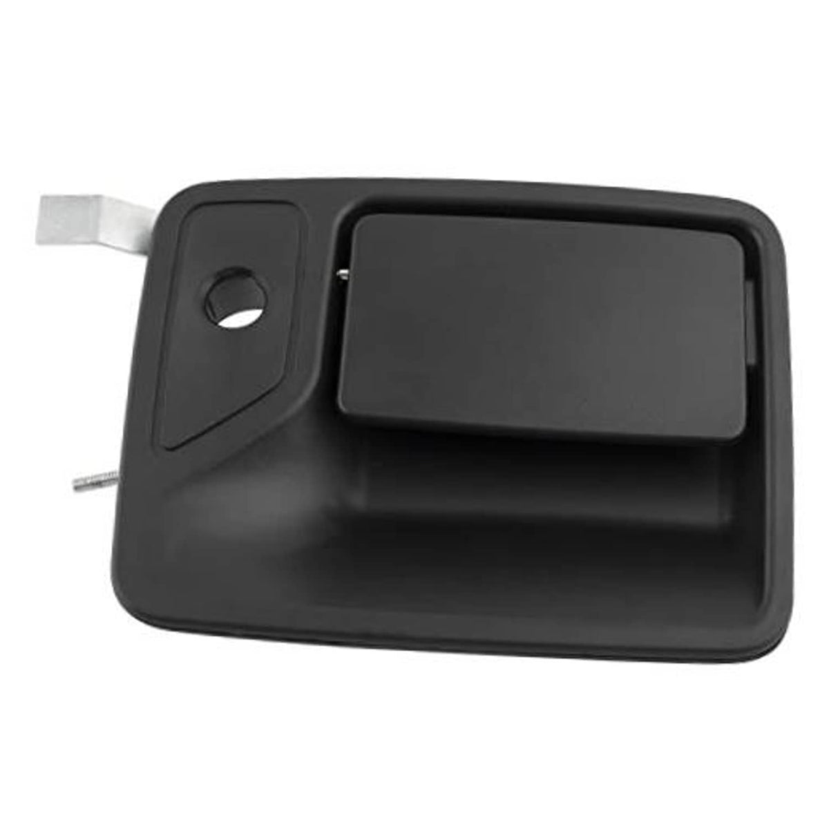 Exterior door handle, matte dark gray/black with key cylinder opening