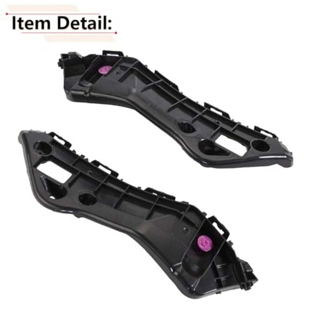 Front bumper bracket detail, black plastic housings with mounting holes and cutouts