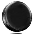 Black round spare tire cover with stitched edge for 15-inch spare tires