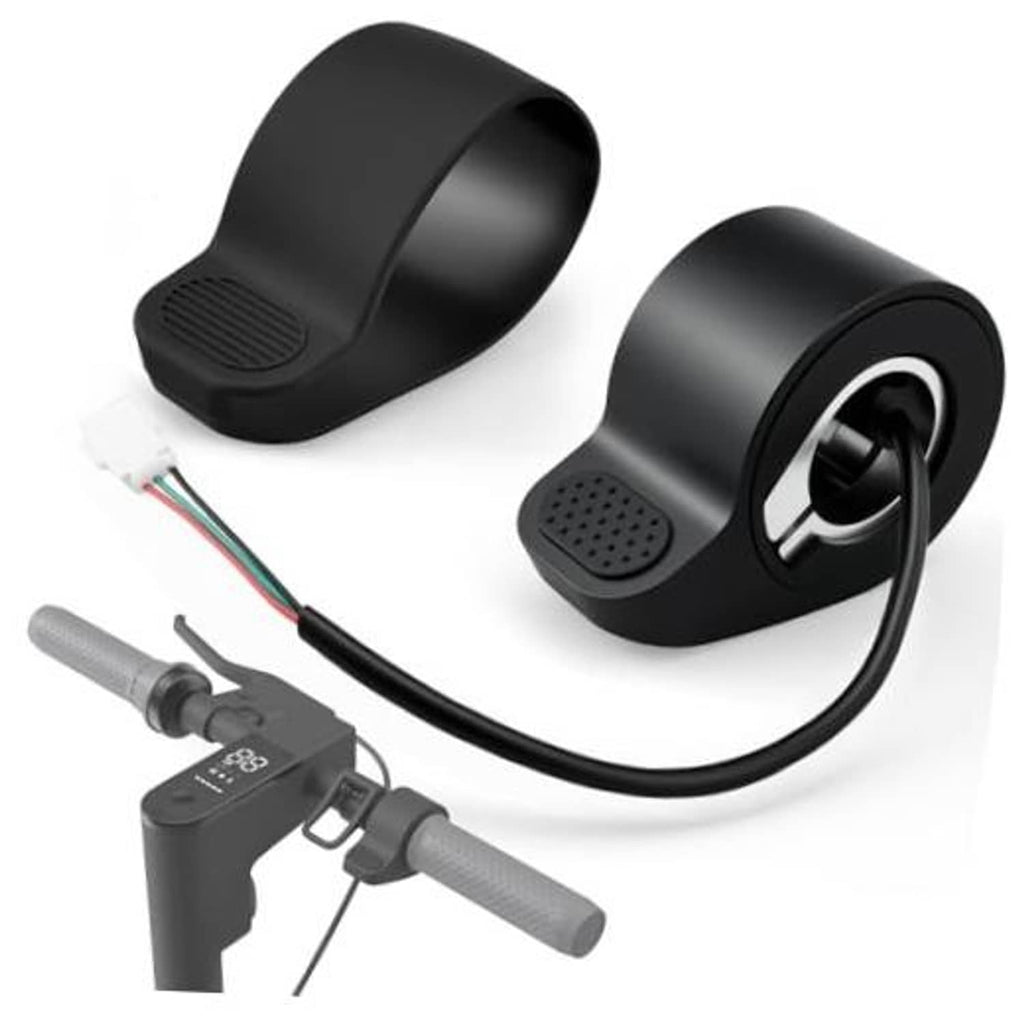 Black thumb throttle accelerator with protective cover, wiring, and small connector set