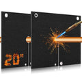 Black welding fireproof blanket with metal grommets, with welding sparks