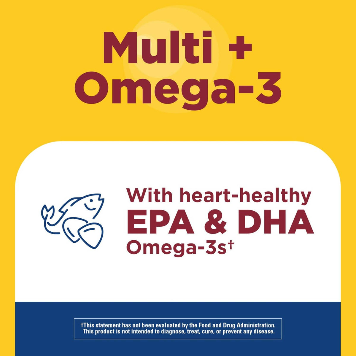 Multi+Omega-3 gummies pack label with heart-healthy EPA & DHA omega-3s