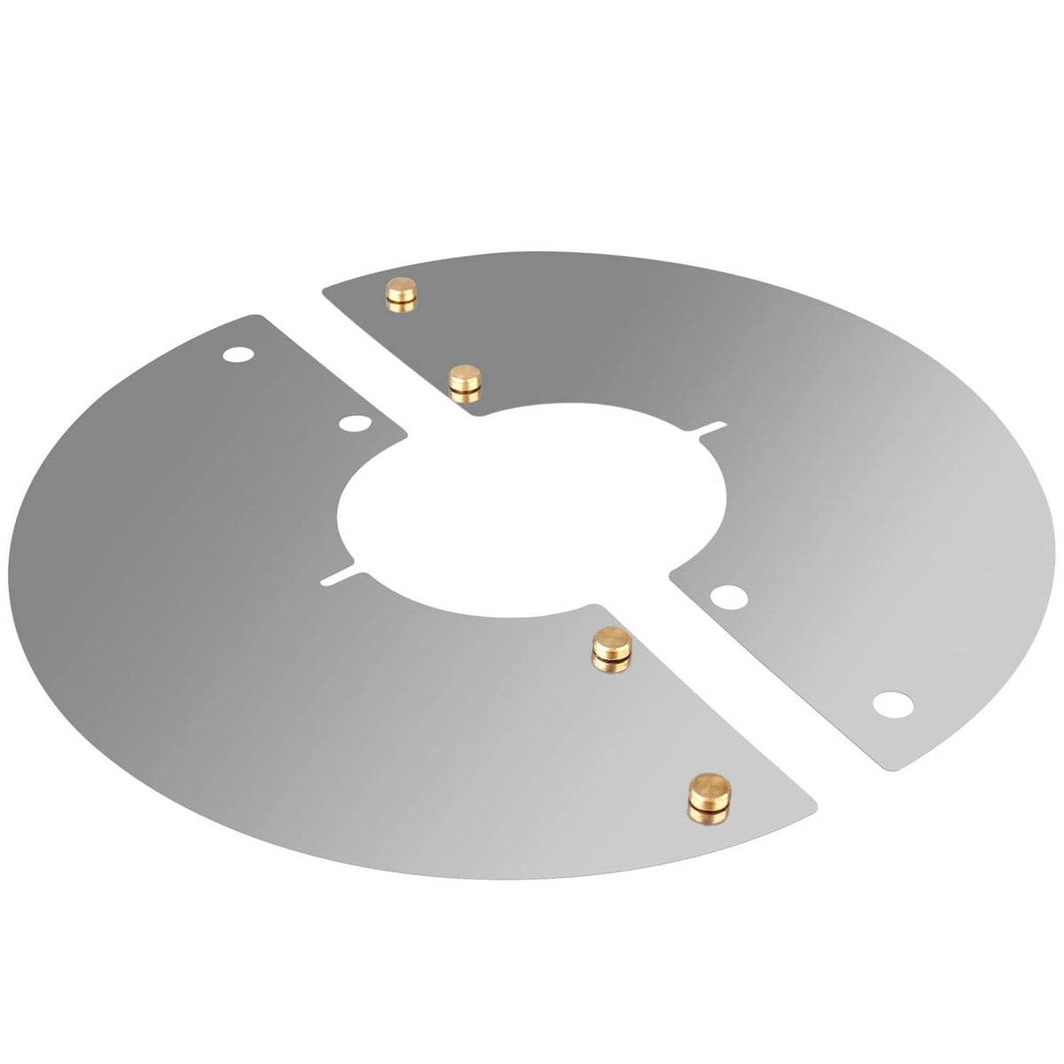 SUNJIKA flat candle reflector, gray aluminum with screw caps and circular cutout
