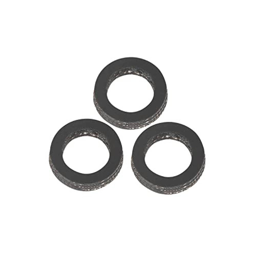 Set of three dark rubber seal rings