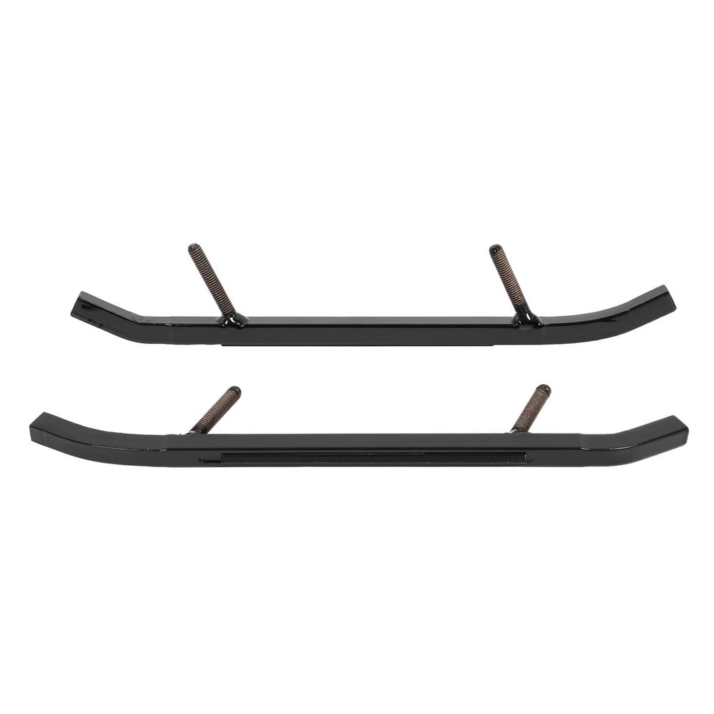 Black curved ski wear bars with four threaded mounting studs