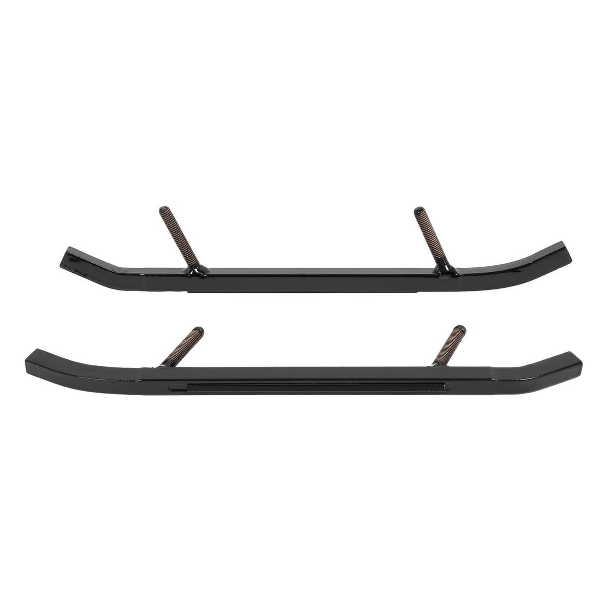 Black curved ski wear bars with four threaded mounting studs