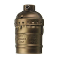 Vintage E26/E27 lamp socket replacement, brass-colored metal holder with screw top