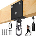 Steel 360° swivel punching bag hanger mount with carabiner and I-beam bracket