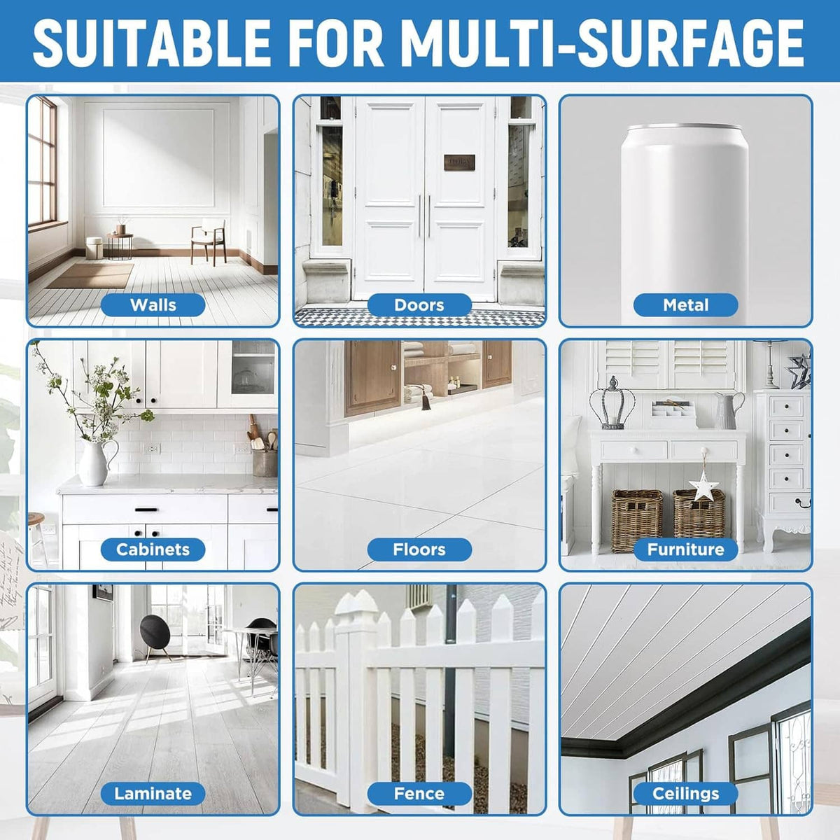 Multi-surface touch-up paint application guide for walls, doors, metal, cabinets, floors, furniture