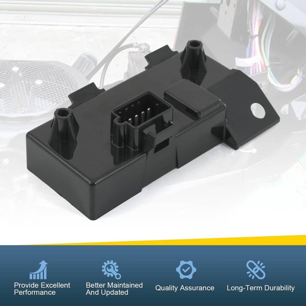 Black ECU module with multi-pin connector socket and surrounding wiring terminals