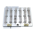 Dryer heating element set with multiple coiled metal springs on a gray mounting plate