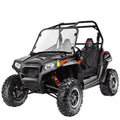 Full windshield with clear panel and black mounting frame for Polaris RZR UTV