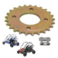 Iridescent gold 25-tooth rear sprocket for chain drive, round center hole
