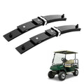 Black heavy-duty 3-leaf spring set for golf cart, two front leaf assemblies with clamps