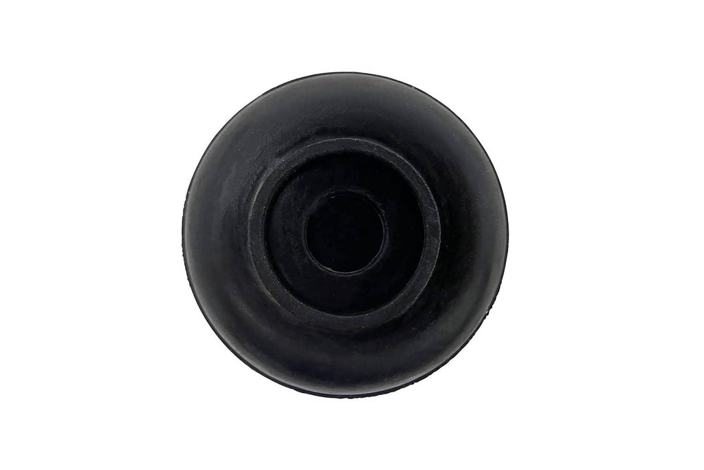 Black rubber chair leg tip, top opening, 3/4-inch inside diameter