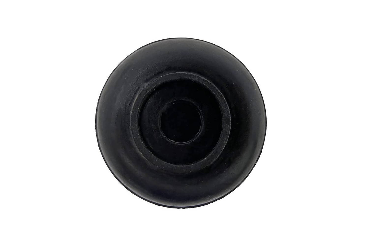 Black rubber chair leg tip, top opening, 3/4-inch inside diameter