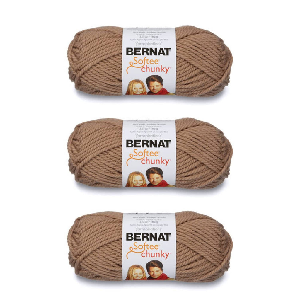 Super bulky taupe chunky yarn skeins, 3-pack with paper labels