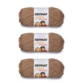Super bulky taupe chunky yarn skeins, 3-pack with paper labels