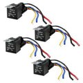 4-pack 24V automotive relay harnesses with five-pin SPDT relays and color-coded wires