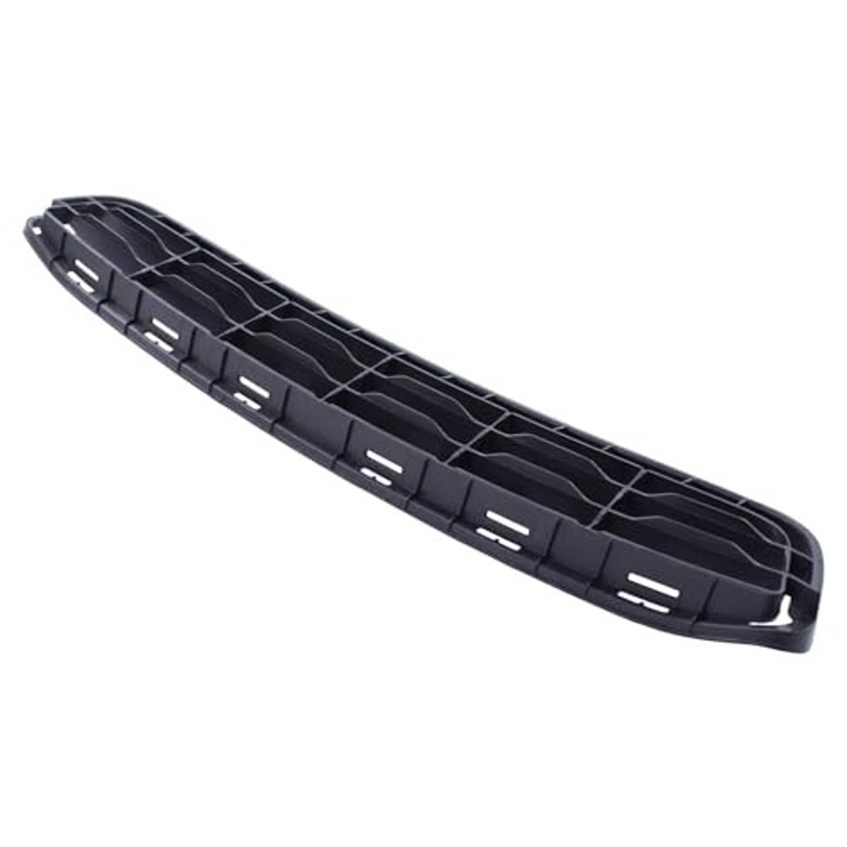 Black front grille insert, angled view showing grid pattern and latch openings