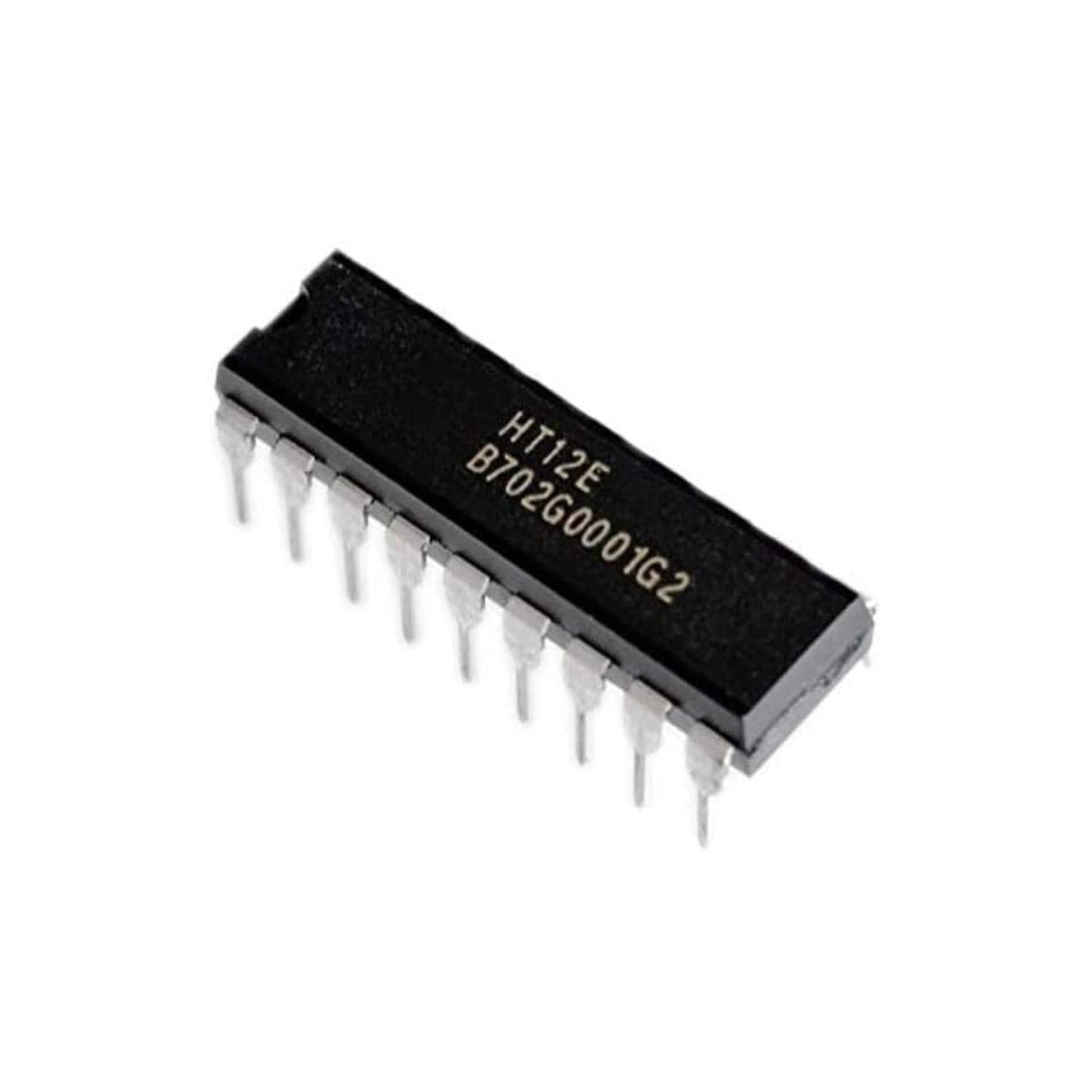 HT12E DIP IC chip with black dual in-line package and visible pins