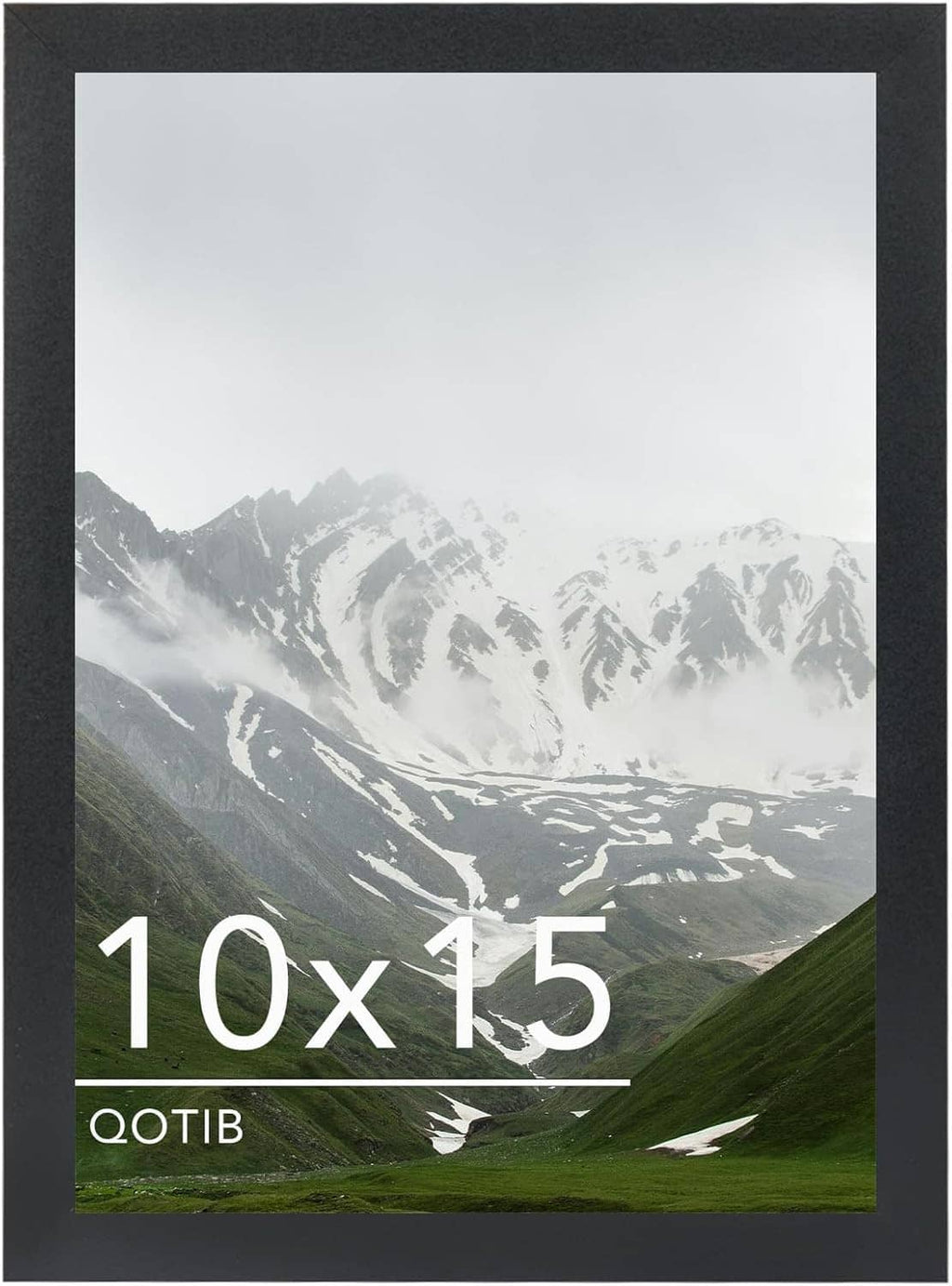Black 10x15 wall picture frame with landscape photo inside dark border