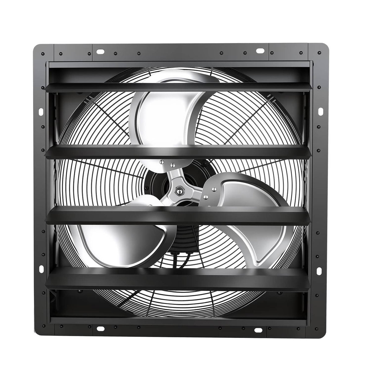 20 in wall-mount shutter exhaust fan with adjustable louvers and visible fan blades
