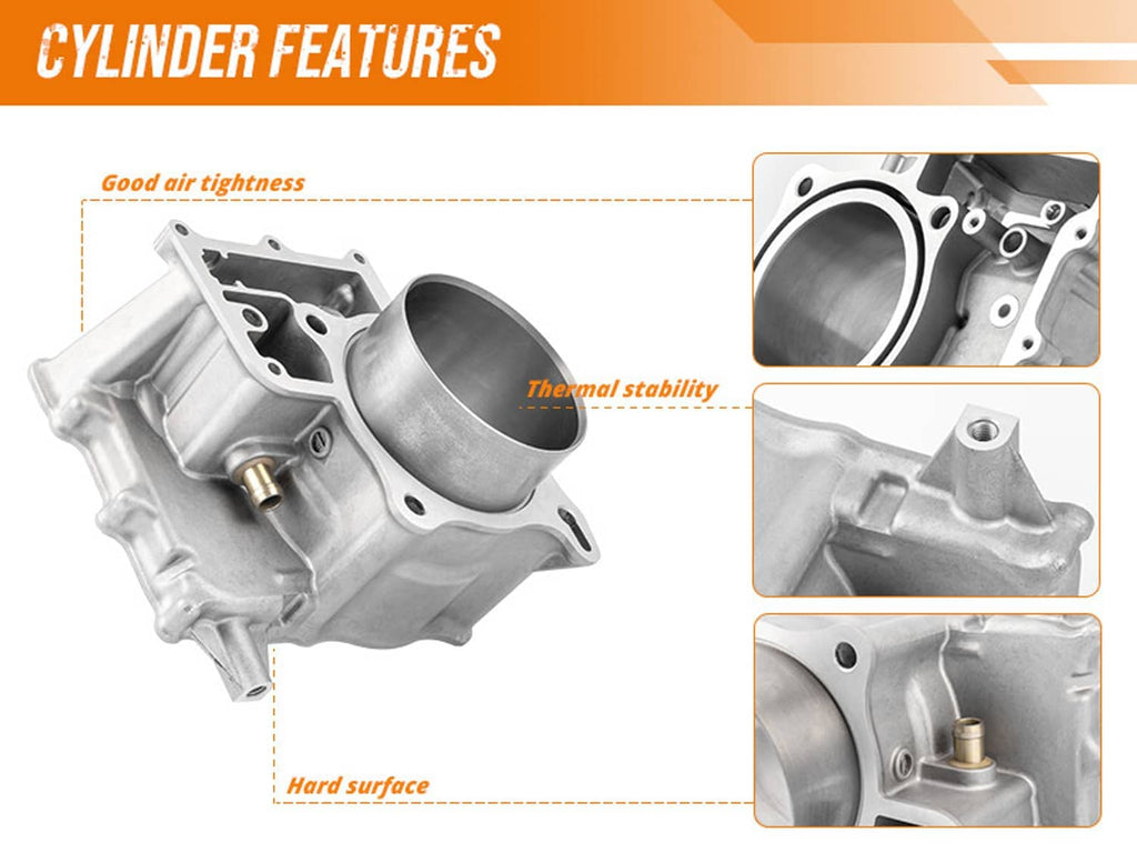 Cylinder head assembly with polished cylinder bore, mounting ports, and cast housing