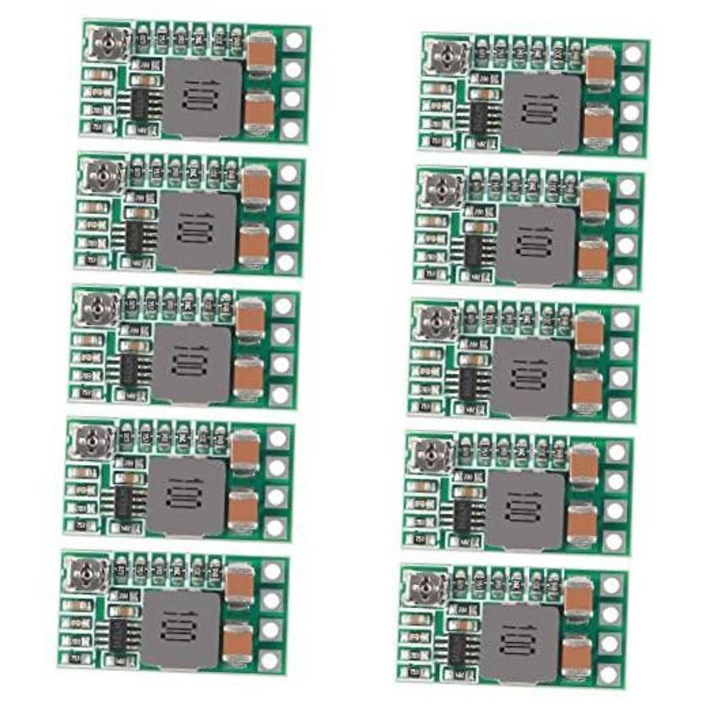 10-pack mini DC voltage regulator PCB modules, green boards with terminal pads