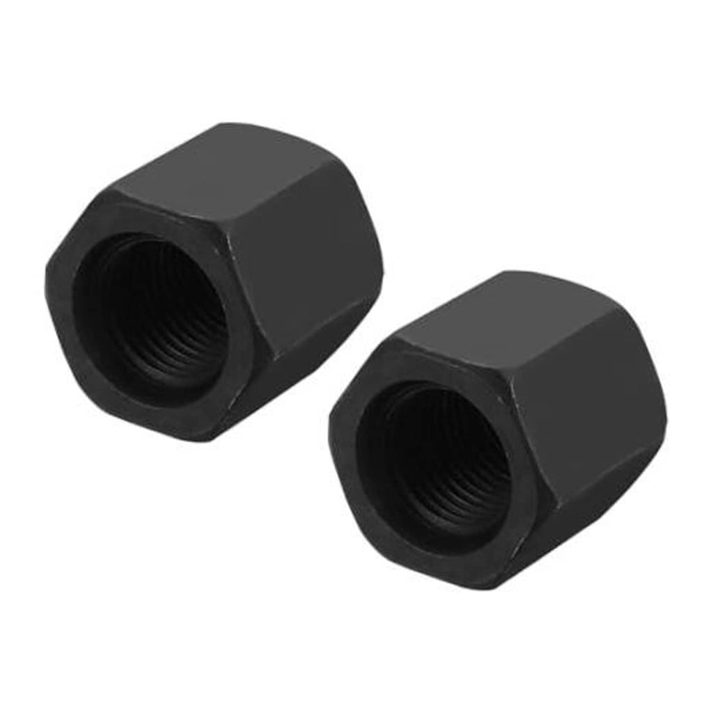 Hex coupling nuts (M16 x 1.5), black, hex heads with internal threads, pair