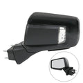 Black left driver-side power mirror with clear turn-signal lens