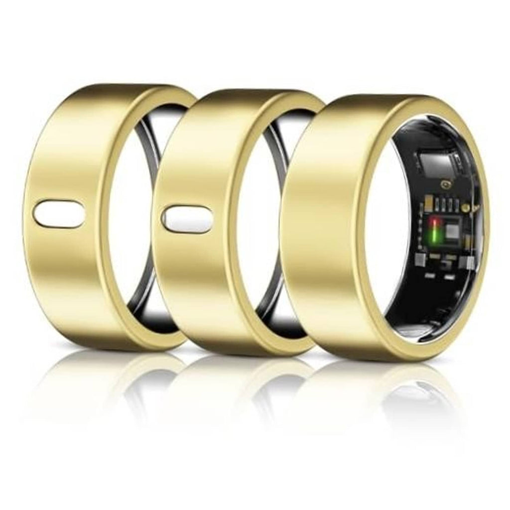 Gold ring air cover set of three, with side oval cutout and clear inner window