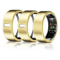 Gold ring air cover set of three, with side oval cutout and clear inner window