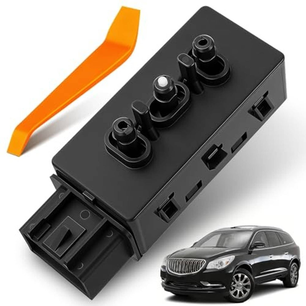 Black power seat adjustment switch module with four knobs and orange lever